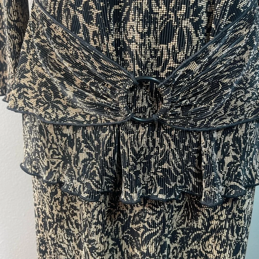 Vintage Connected Apparel Black Gold Beaded Sequin Dress Size 8 Evening​ - Picture 3 of 7